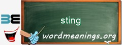 WordMeaning blackboard for sting